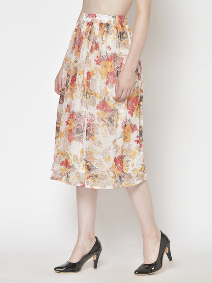 Printed Midi Skirt