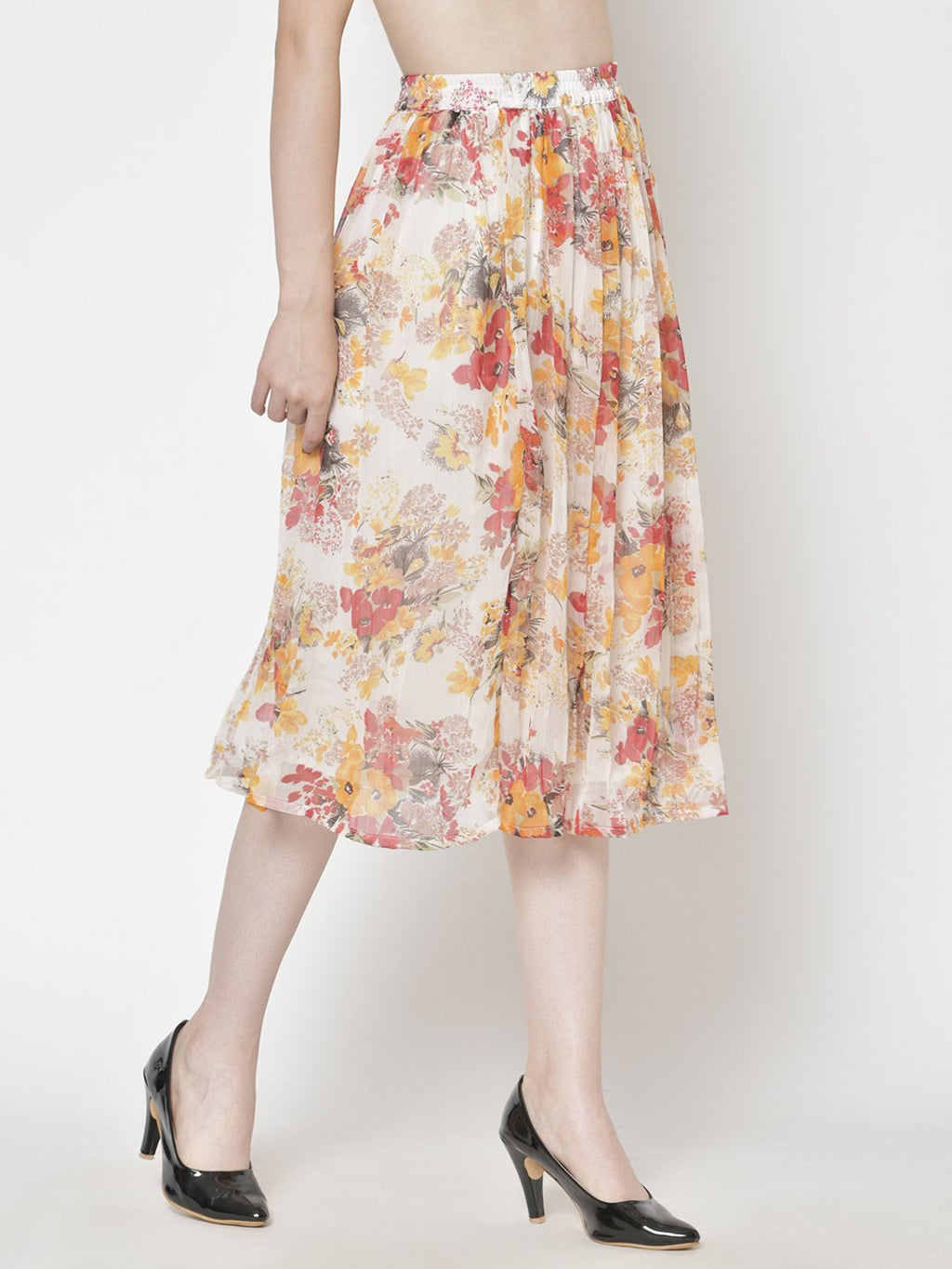 Printed Midi Skirt