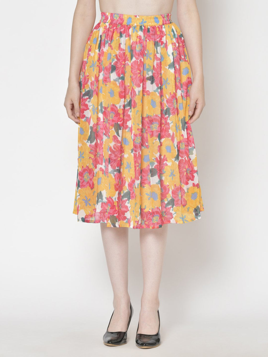 Printed Midi Skirt