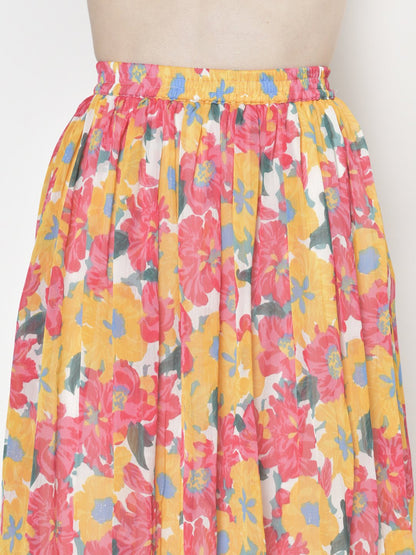 Printed Midi Skirt