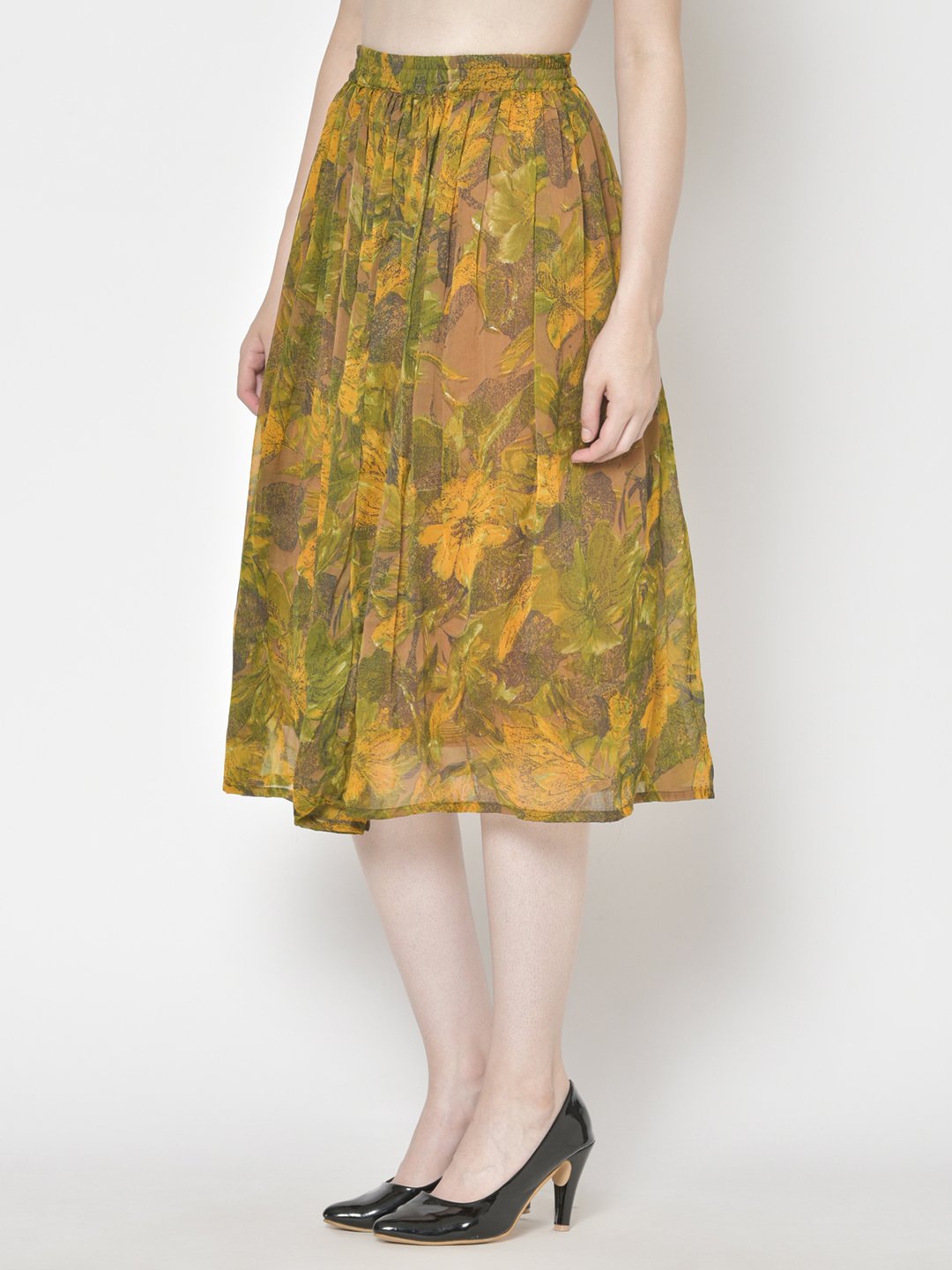 Printed Midi Skirt
