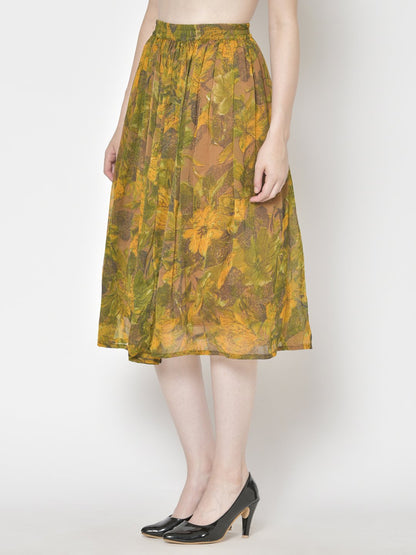 Printed Midi Skirt
