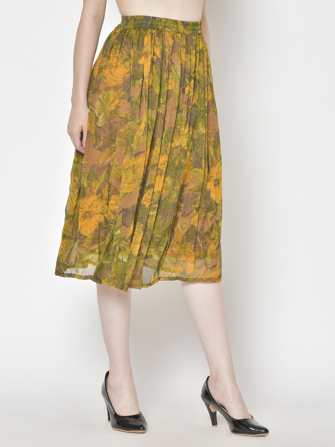 Printed Midi Skirt