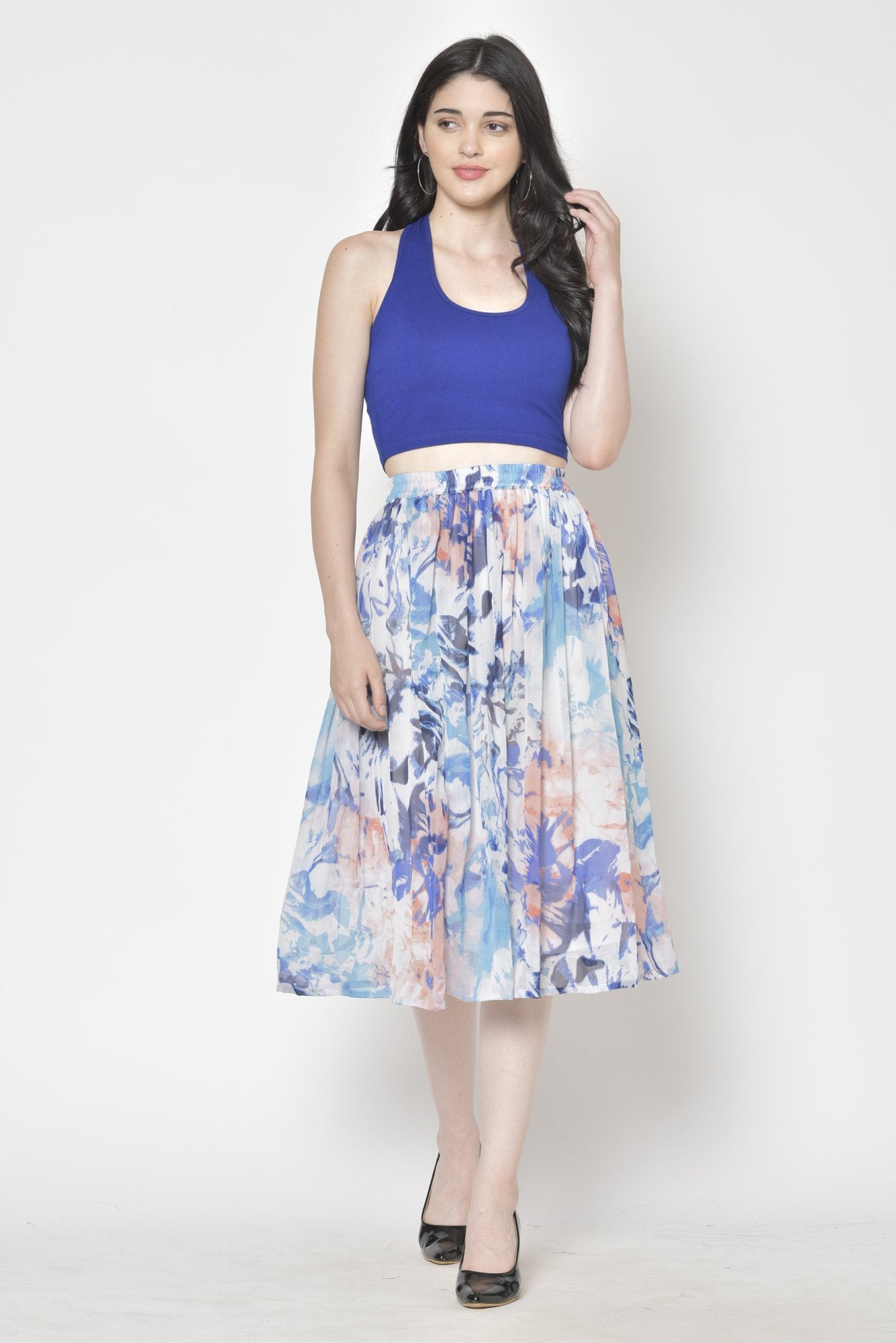 Printed Midi Skirt