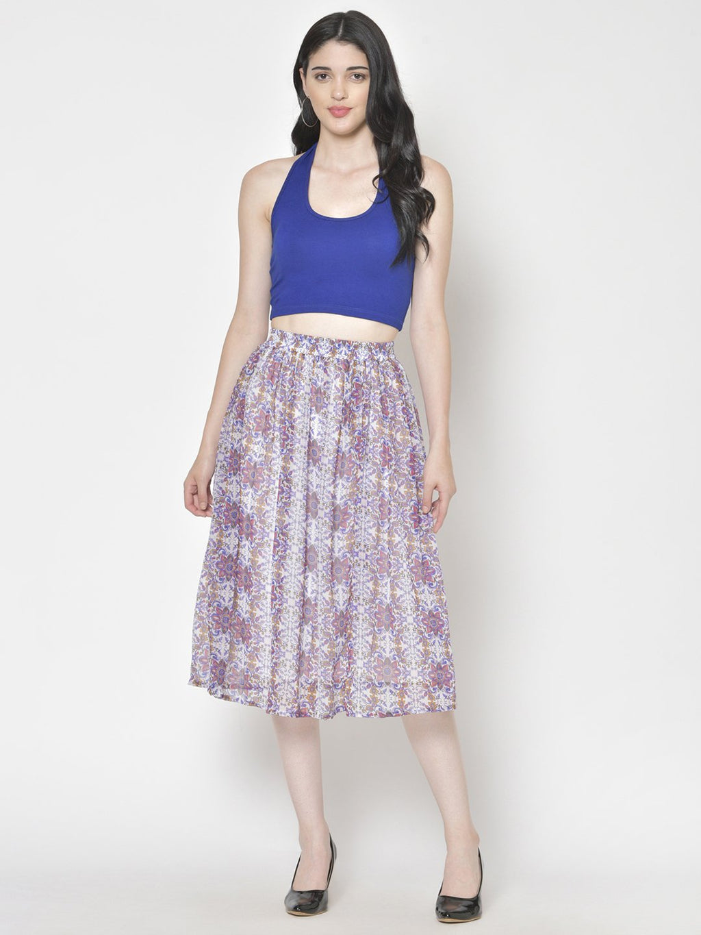 Printed Midi Skirt