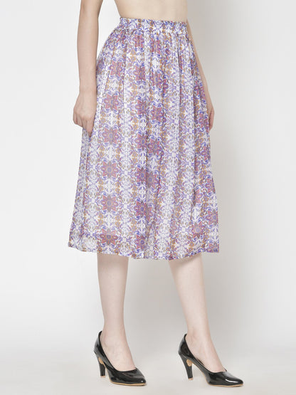 Printed Midi Skirt