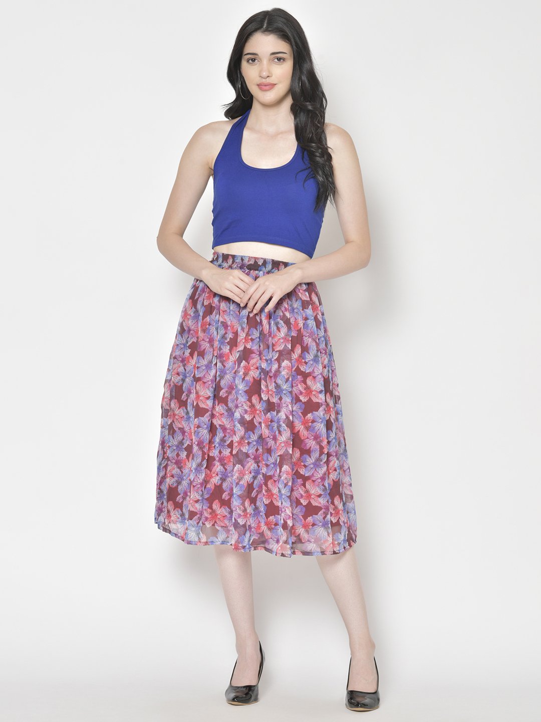 Printed Midi Skirt