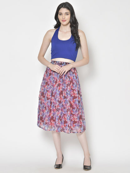 Printed Midi Skirt