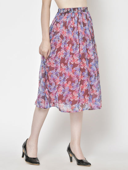 Printed Midi Skirt