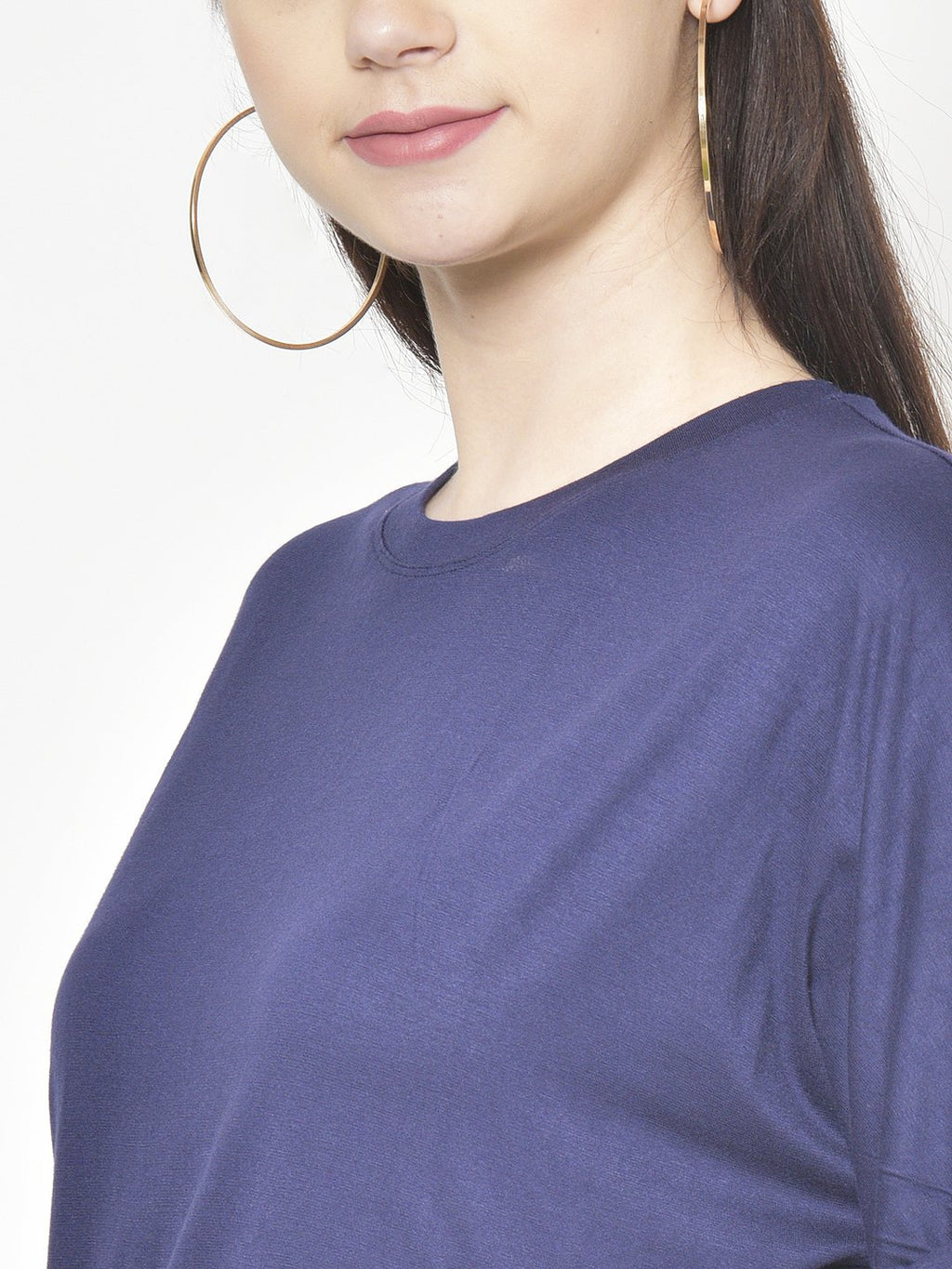 Cation Navy Blue Solid Top