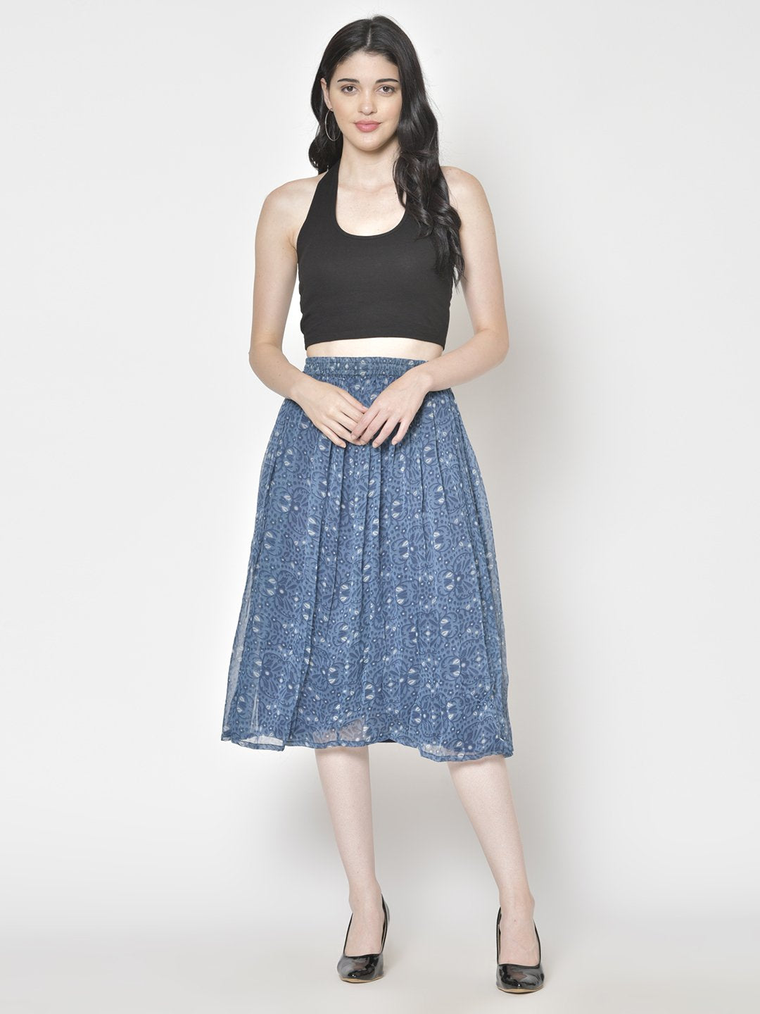 Printed Midi Skirt
