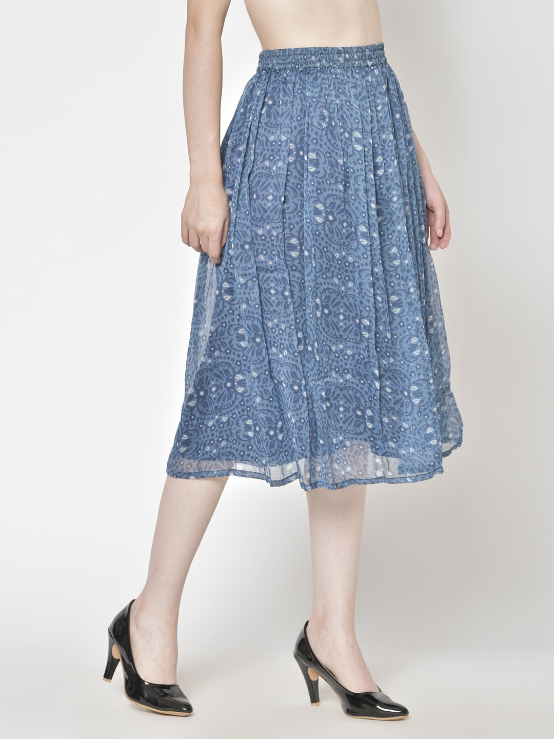 Printed Midi Skirt