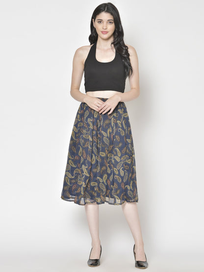 Printed Midi Skirt