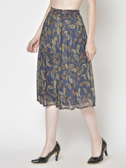 Printed Midi Skirt