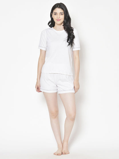 Cation white solid Night Suit