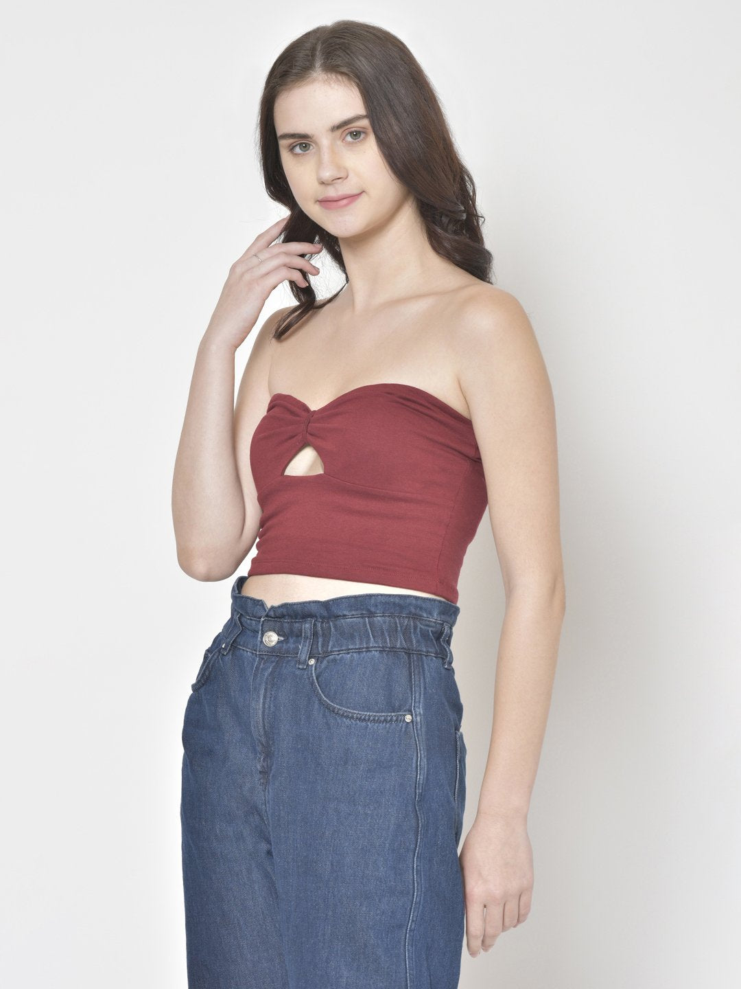 Cation Maroon Solid Top
