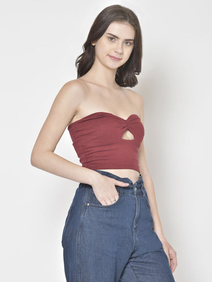 Cation Maroon Solid Top