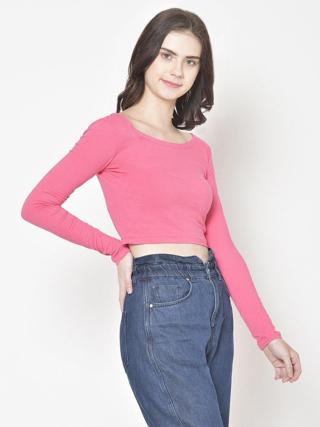 Cation Solid Pink Top