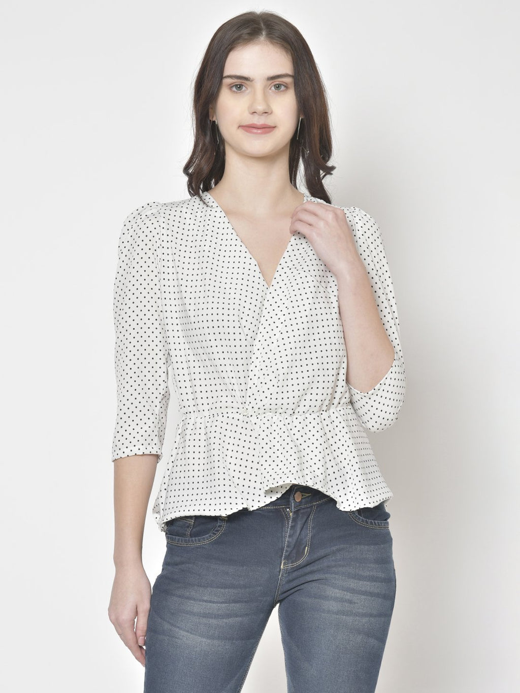 Cation White Printed Top