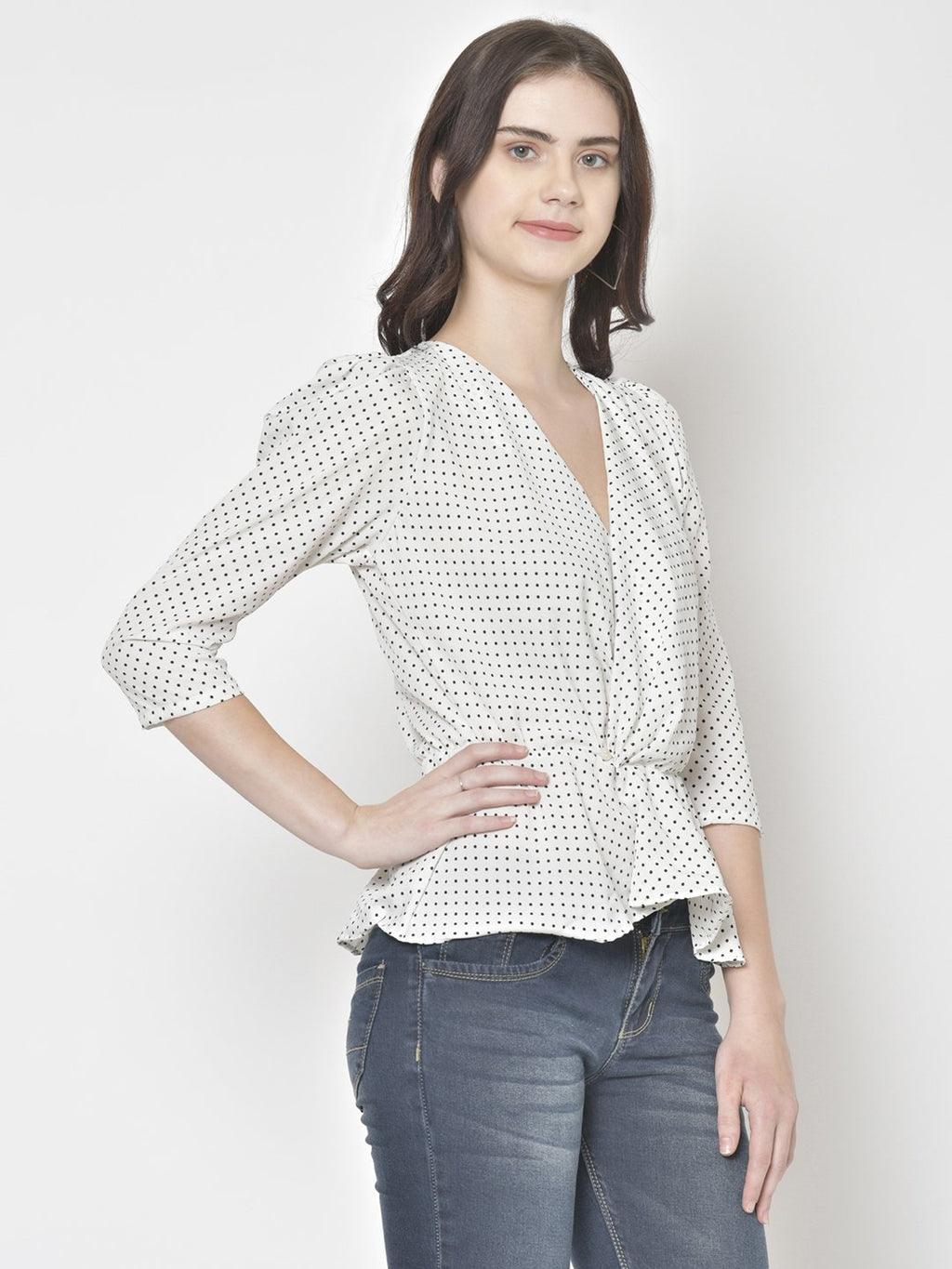 Cation White Printed Top