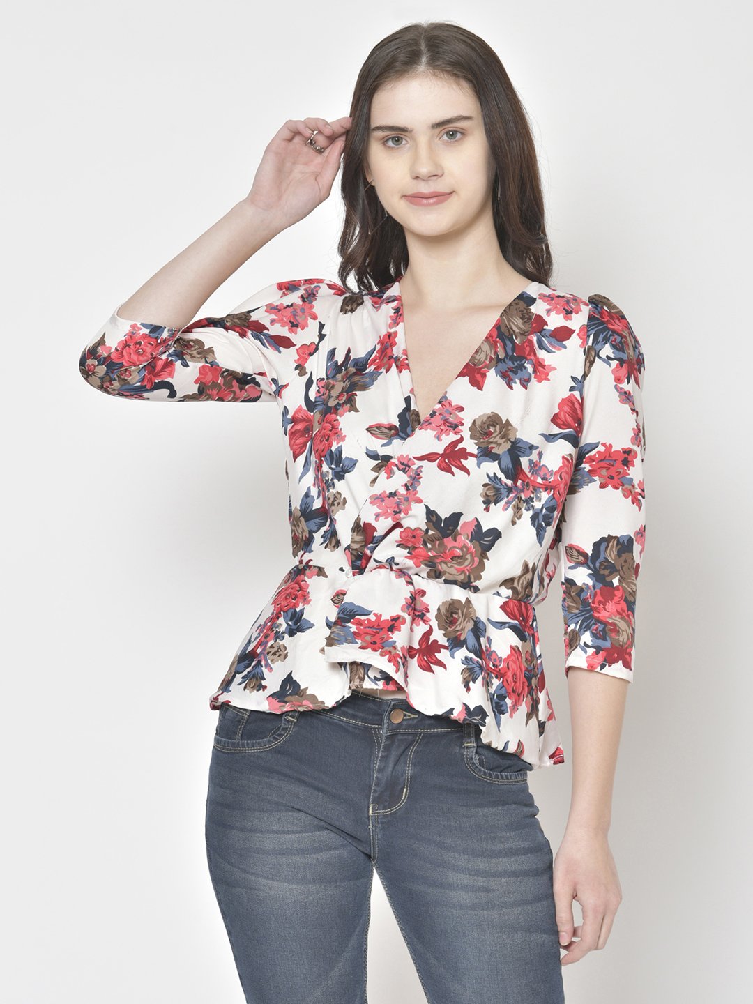 Cation White Printed Top