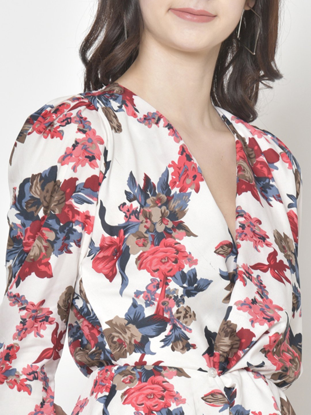 Cation White Printed Top