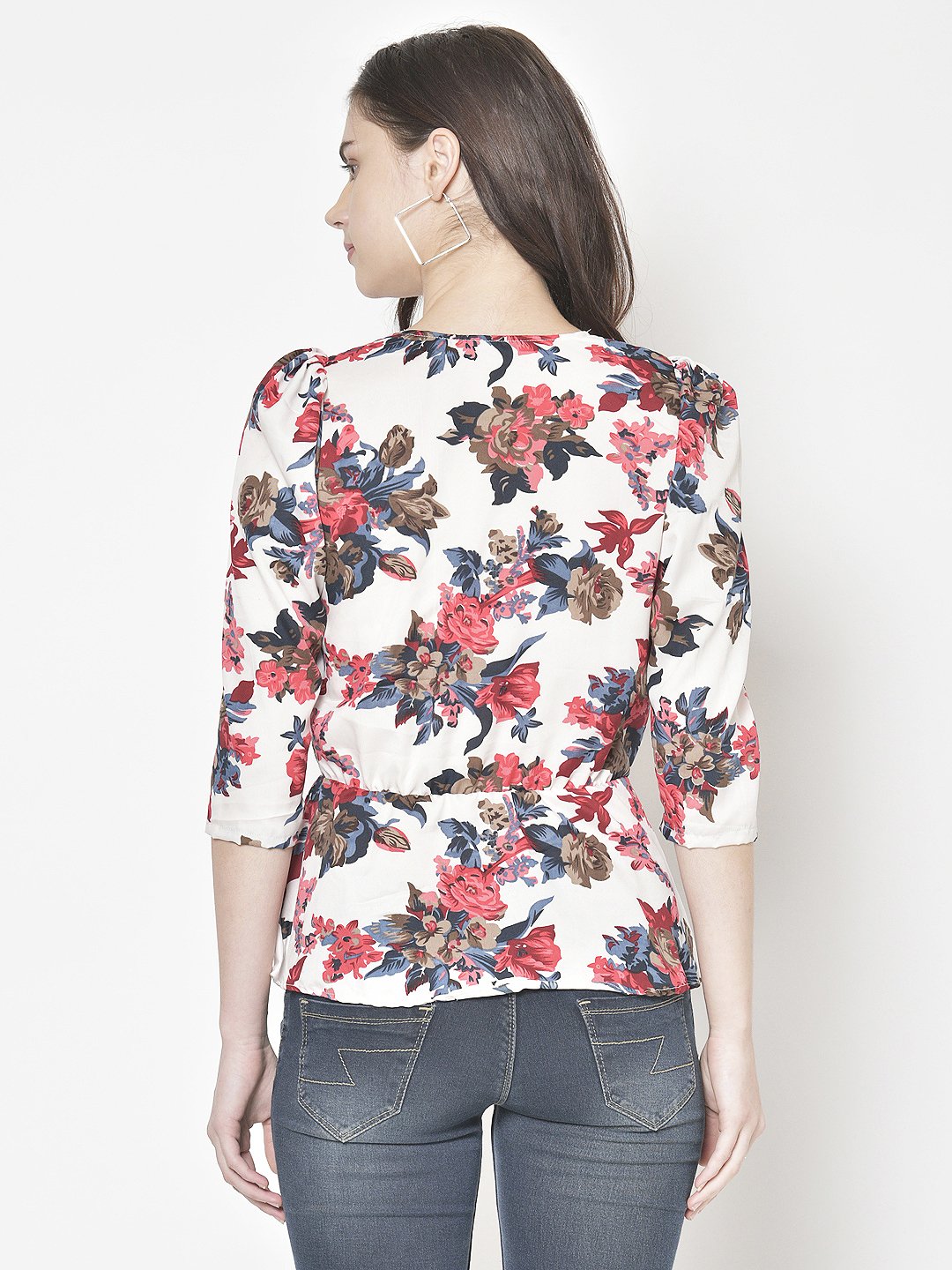 Cation White Printed Top