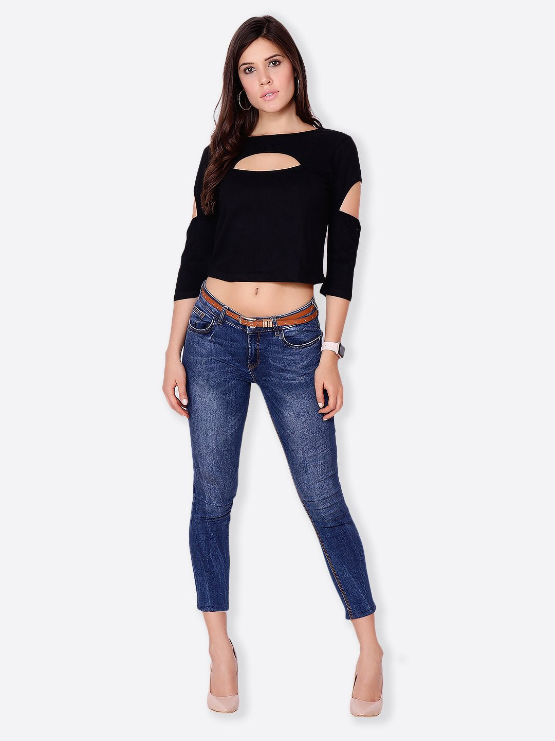 SCORPIUS SOLID BLACK CROPTOP