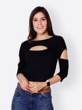 SCORPIUS SOLID BLACK CROPTOP