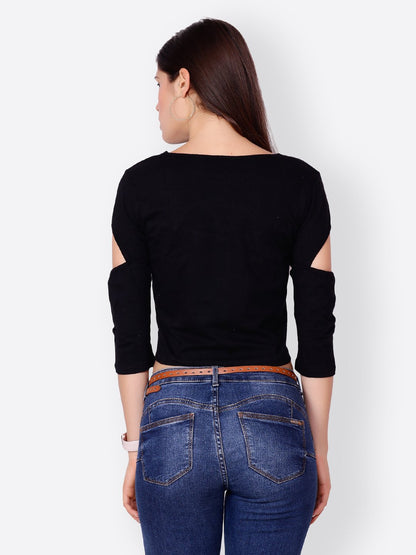 SCORPIUS SOLID BLACK CROPTOP