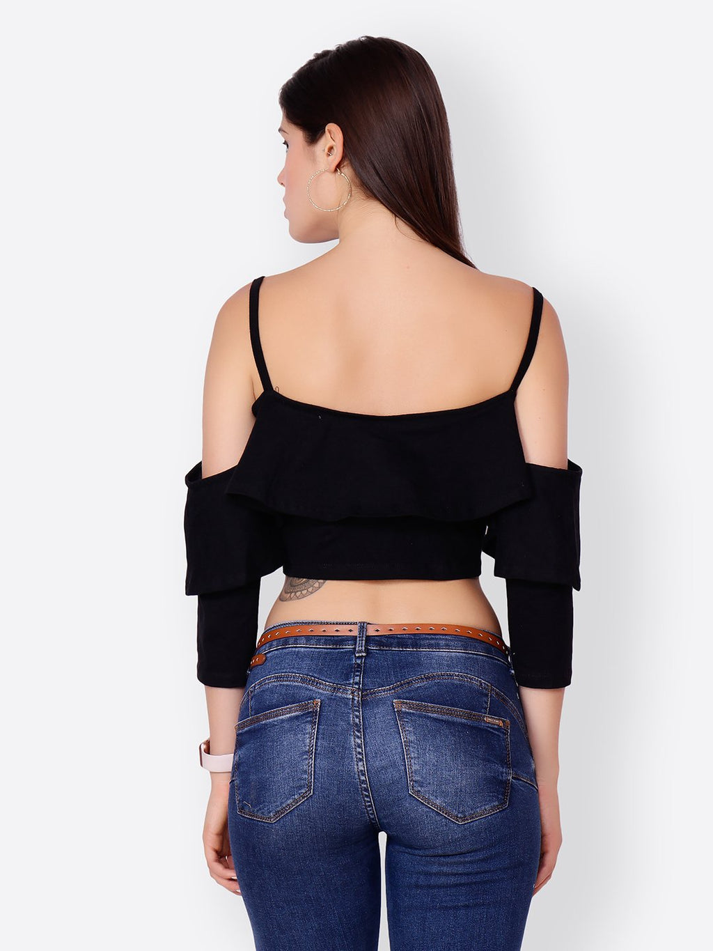 SCORPIUS SOLID BLACK CROPTOP