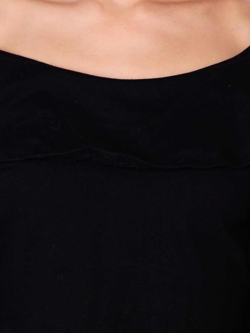 SCORPIUS SOLID BLACK CROPTOP