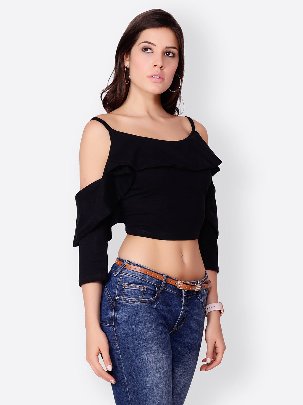 SCORPIUS SOLID BLACK CROPTOP