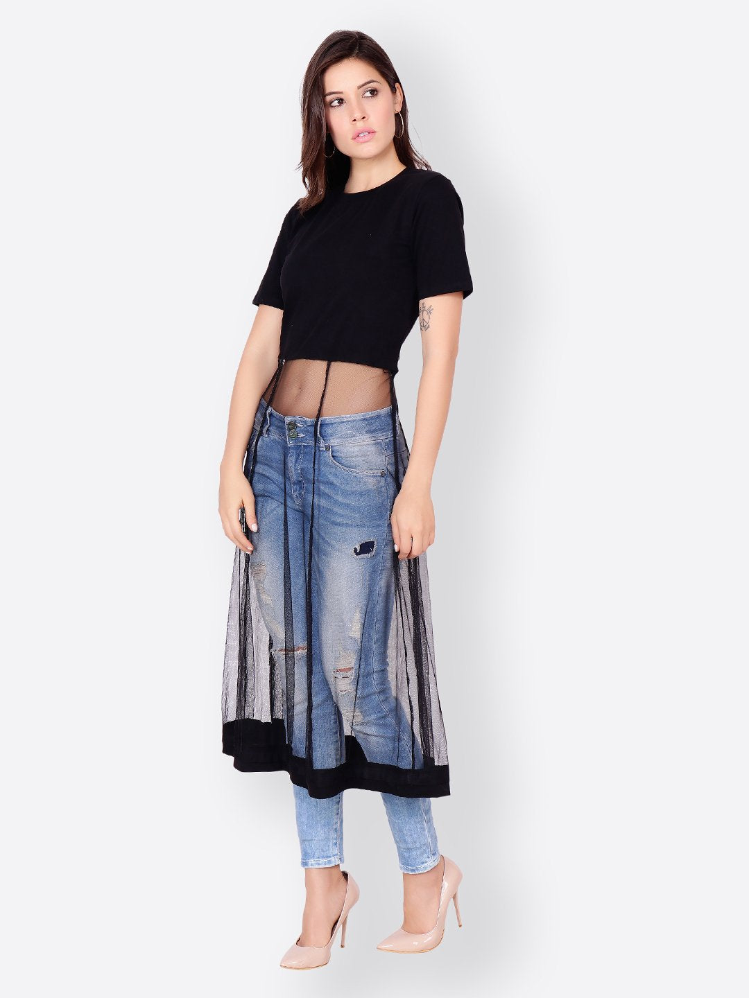SCORPIUS SOLID BLACK CROPTOP