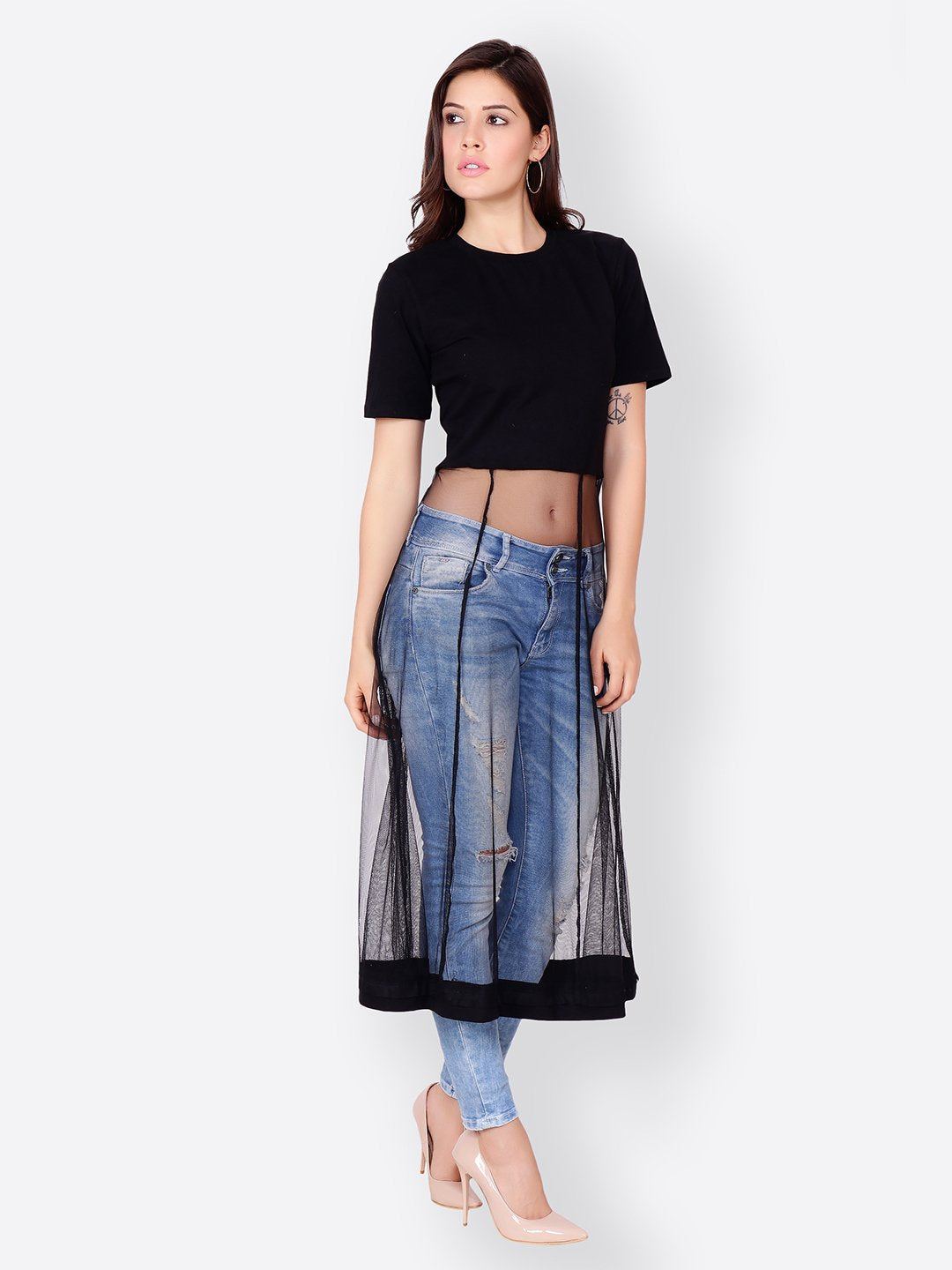SCORPIUS SOLID BLACK CROPTOP