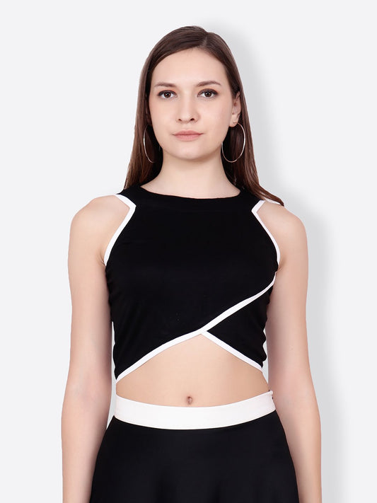 SCORPIUS SOLID BLACK CROPTOP