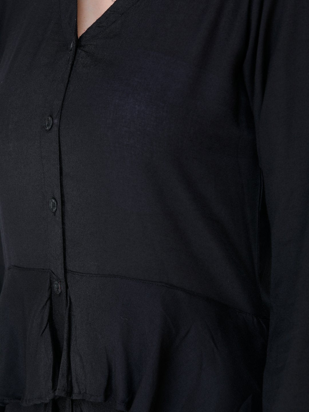 SCORPIUS BLACK CASUAL FRILL DRESS