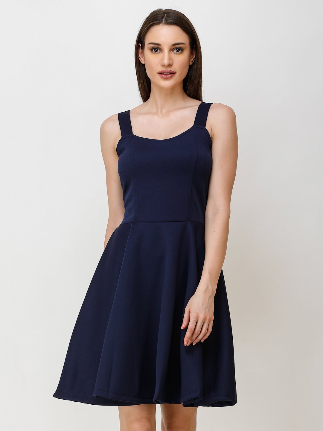 SCORPIUS NAVY STYLED BACK COCKTAIL DRESS