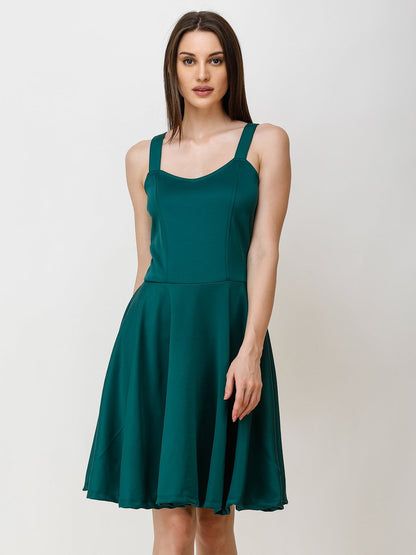 SCORPIUS GREEN STYLED BACK COCKTAIL DRESS