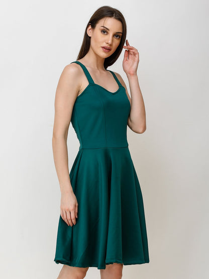 SCORPIUS GREEN STYLED BACK COCKTAIL DRESS