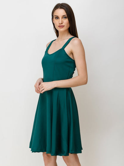 SCORPIUS GREEN STYLED BACK COCKTAIL DRESS