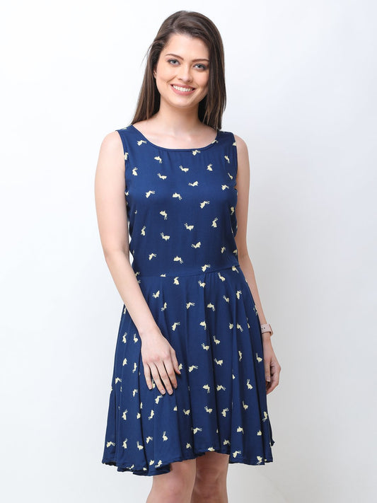 Scorpius blue skater dress