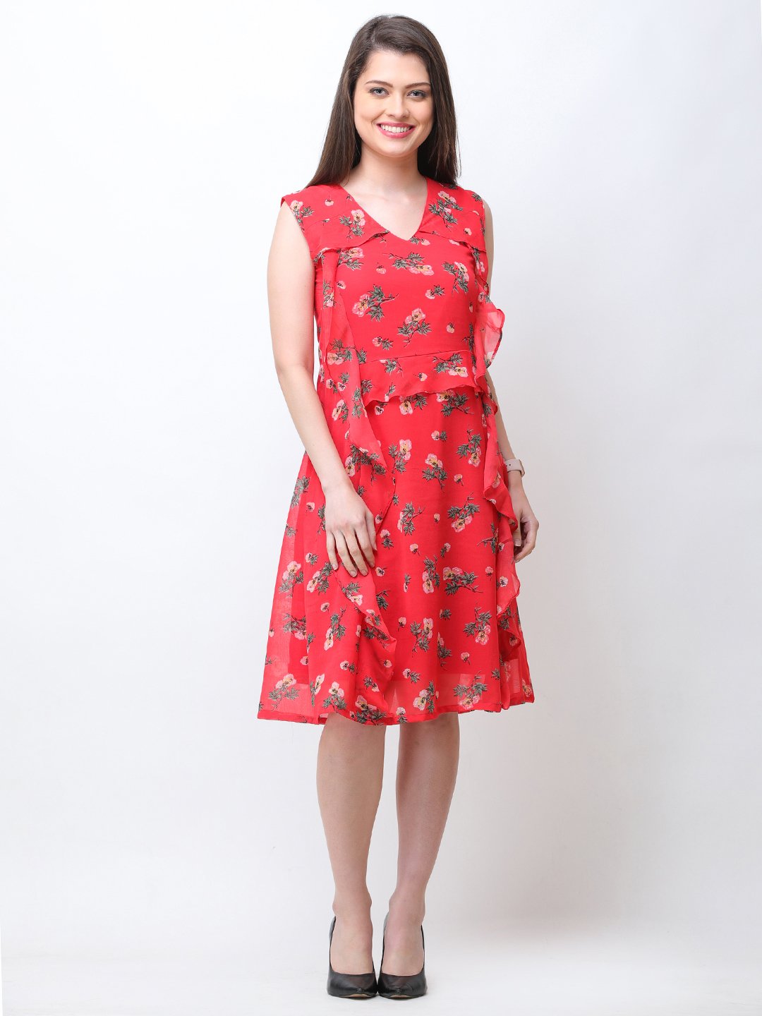 Scorpius red ruffle dress