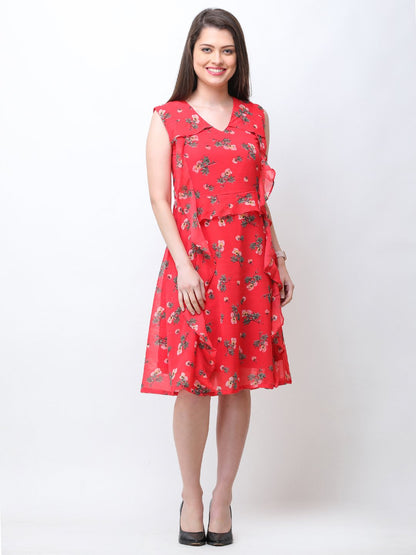 Scorpius red ruffle dress