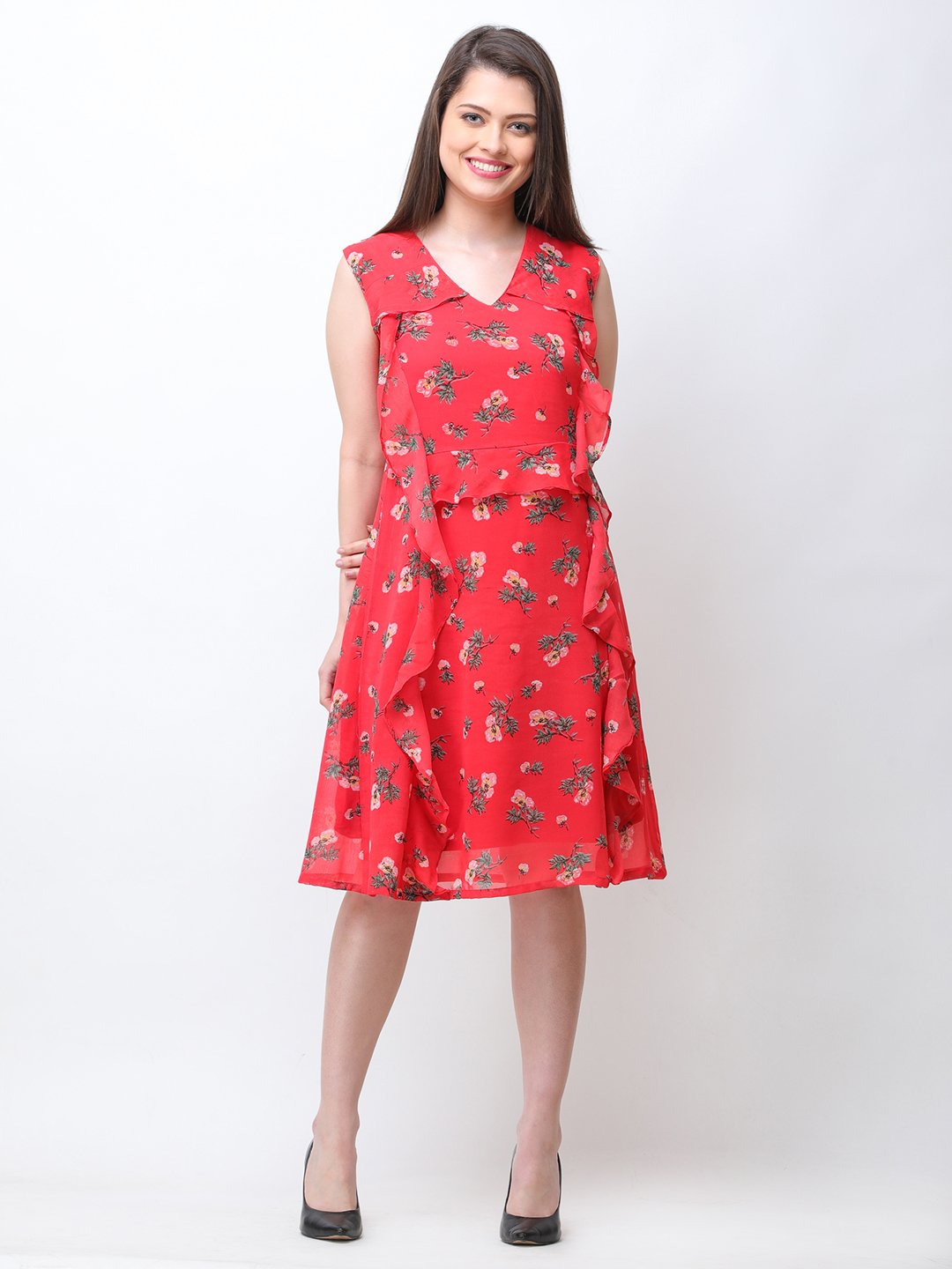 Scorpius red ruffle dress