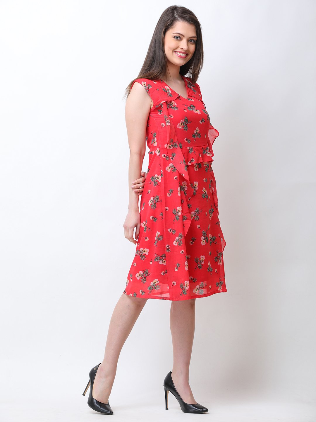Scorpius red ruffle dress