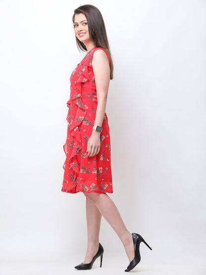 Scorpius red ruffle dress