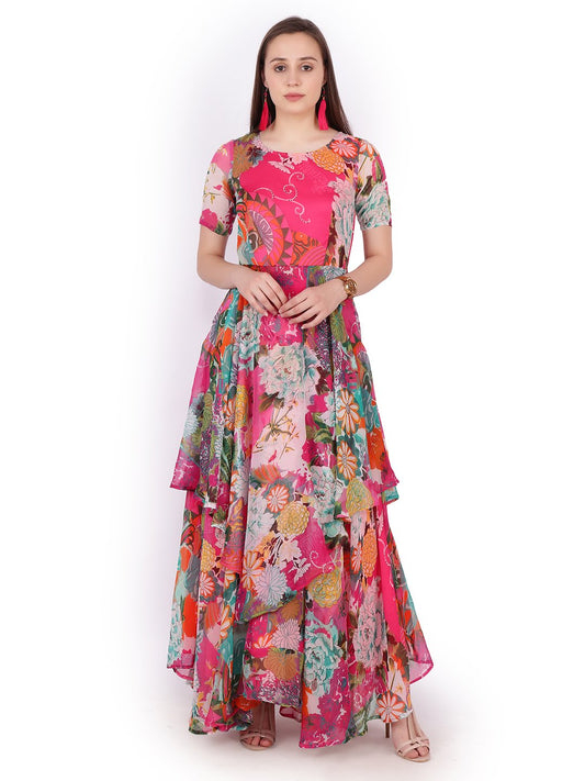 Scorpius pink ethnic dress