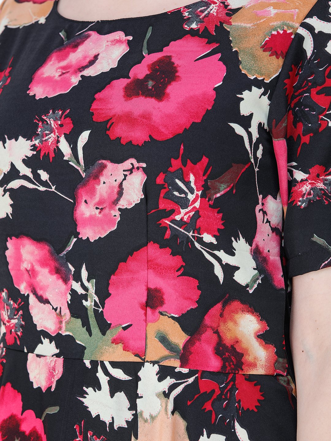 Scorpius multicolour floral frilled long dress