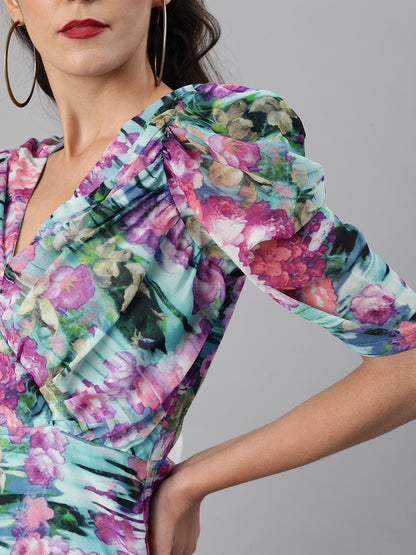 SCORPIUS Solid mini power shouder dress